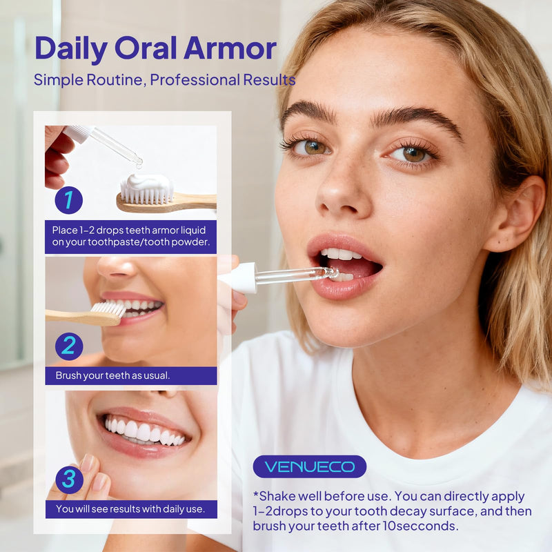 Cavity Healing Tooth Armor Liquid: Clinically Strengthen Enamel with Remineralization Drops at-Home Tooth Enamel Repair Stronger Teeth Hydroxyapatite (120ml, Mint) 4 Fl Oz (Pack of 1)
