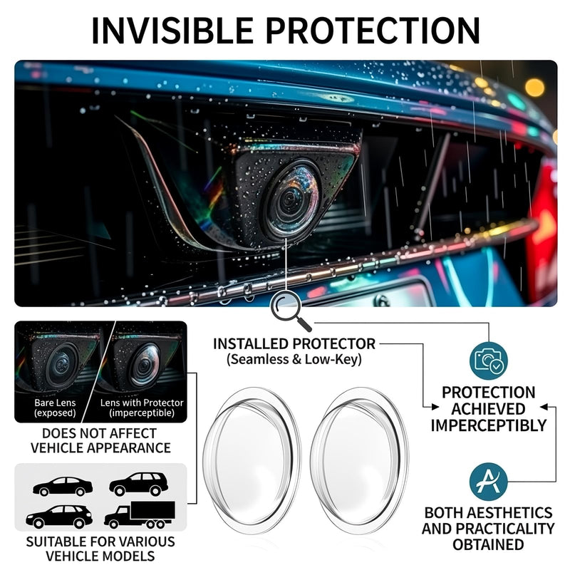2PCS Car Camera Lens Protector,Essential Car Rear View Camera Cover for Dust and Scratch Protection,High-Transparency Cars Backup Cameras Cover for Cars SUVs Trucks