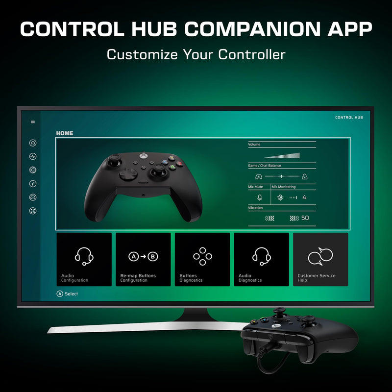 Turtle Beach Rematch Core Wired Gaming Controller, Xbox Series X|S, PC | Xbox One, Hall-Effect Thumbsticks, Audio Controls, Rumble Motors & Impulse Triggers, Ergonomic, Black