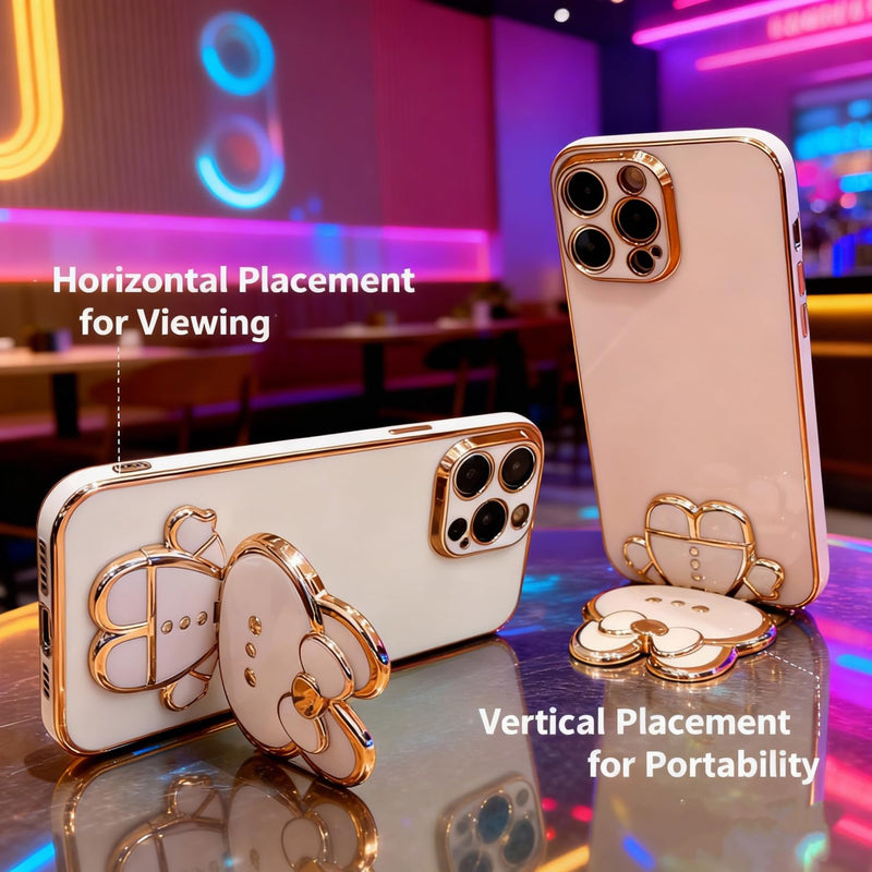 for Samsung Galaxy A37/A56/A36 Case for Women Girls,Cute Hidden Rabbit Bunny Stand Design,Luxury Plating Glitter Soft Silicone Girly Phone Case for Samsung A37 5G Pink | Samsung A37 Phone Case for Women Girls Slim Soft TPU Bumper with Camera Protection...