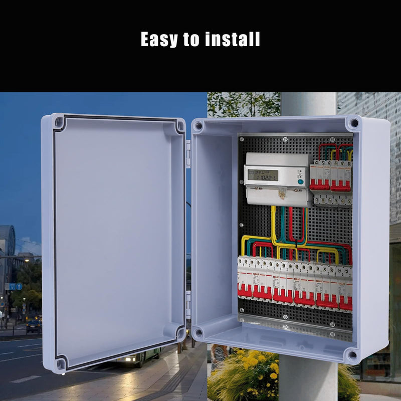 12" x 10" x 4" ABS Plastic Dustproof Waterproof Box IP65 Junction Boxes Project Junction Conduit Box Enclosure Use for Outdoor and Indoor 12" x 10" x 4"