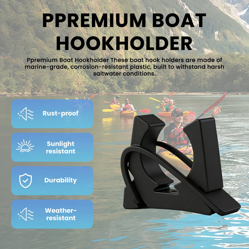 6 Pcs Boat Hook Holder, Black Rubber Quick Release Oar & Pole Holders, Fits 3/4" to 2" Diameter, Marine Spring Clips Replacement for SOF-LOC, for Gaff, Paddle, Anchor, Push Pole, Boat Net