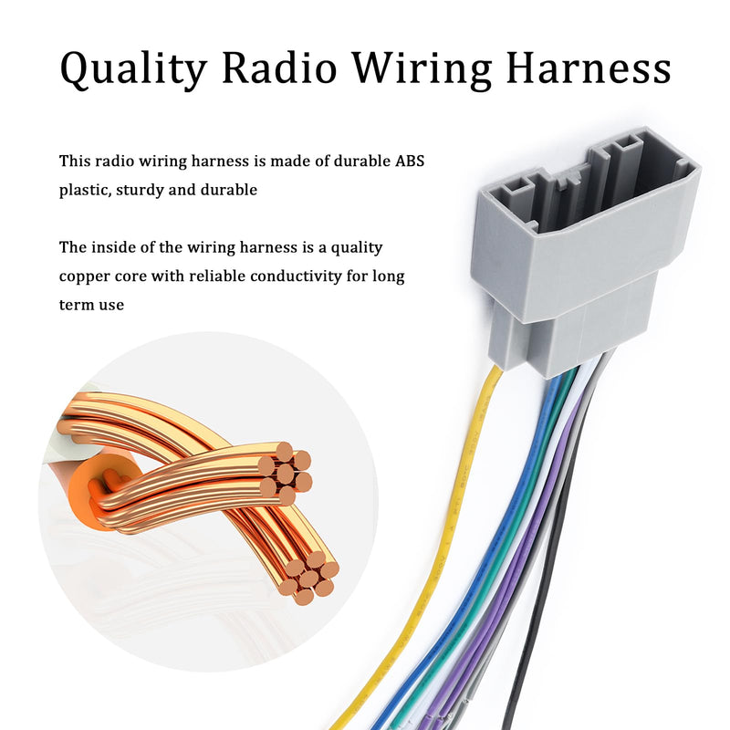 Car Radio Wiring Harness Kit with Antenna Adapter & Butt Connectors | Car Radio Wire Harness Kit,Aftermarket Cars Stereo Wiring Harnesses Kits Compatible with Chrysler Jeep Dodge