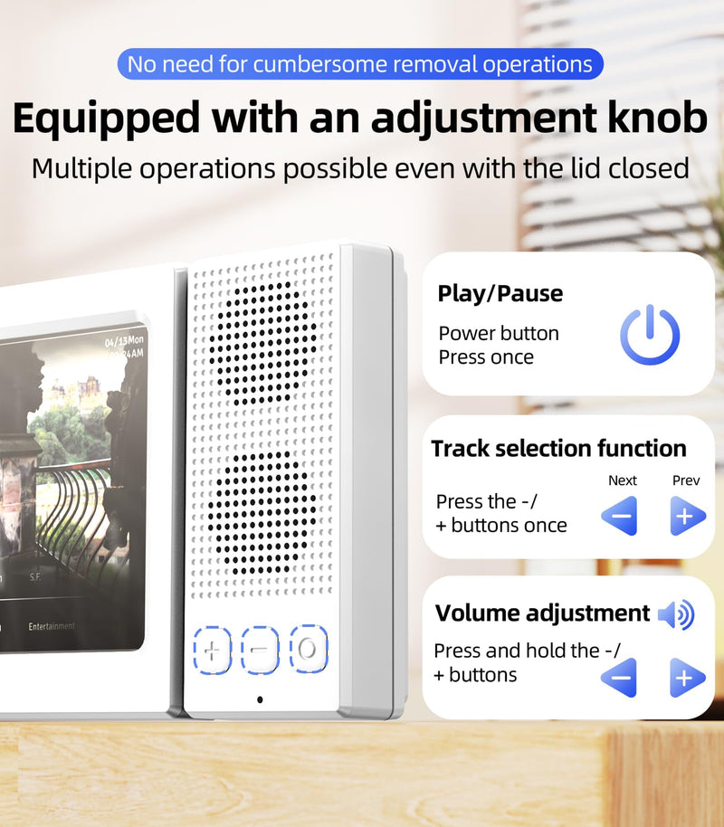 2nd Gen Shower Phone Holder Waterproof with Speaker Hole 1200mAh | 18H Playtime With Dual Bluetooth Speaker IPX6 Speakers High-Sensitivity Touchscreen Rich Bass Sound Bluetooth 5.3 (White） White