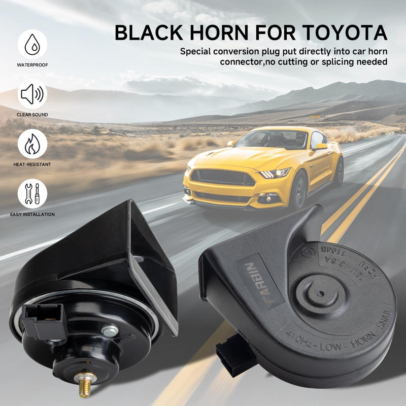 FARBIN Car Horn Compatible with Toyota/Lexus/Subaru 12V Waterproof Auto Horns Loud with 1 to 2 horn plug for toyota (Toyota horn with 1 to 2 Converter Wiring) Toyota horn with 1 to 2 Converter Wiring