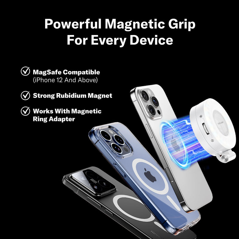 Magnetic Phone Selfie Light - Ring Lights Mirror Phone Attachment | Compatible for iPhone MagSafe Android with Magnetic Ring - Portable LED Fill Light for Selfies Camera Photo Video Recording 1 Pack