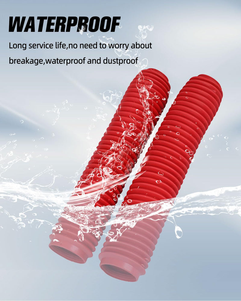 Motorcycle Fork Cover Boots Universal Front Shock Tube Absorber Guard Dust Boots For Most Dirt Pit Bike, RUBY RED Universal Front Fork Cover