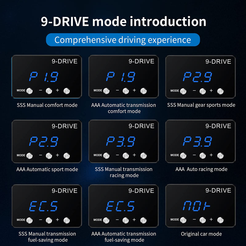 Throttle Response Controller 9 Drive Modes Smart Electronic Racing Accelerator Compatible with Dodge Challenger Ram Jeep Cherokee KJ KK Wrangler JK Maserati Ghibli 807