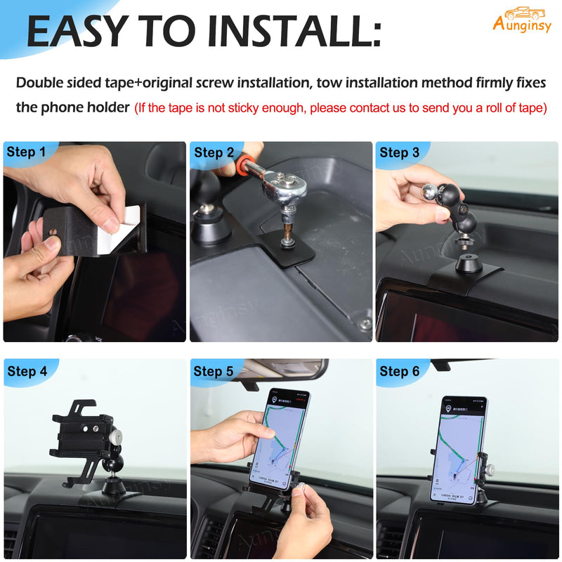 Aunginsy Car Phone Mount Compatible with Nissan Frontier 2022-2024 Center Console Phone Holder Dash Panel Mobile Phone Bracket Universal Cell Phone Navigation Stand Fit All Smart Phones Accessories Style C