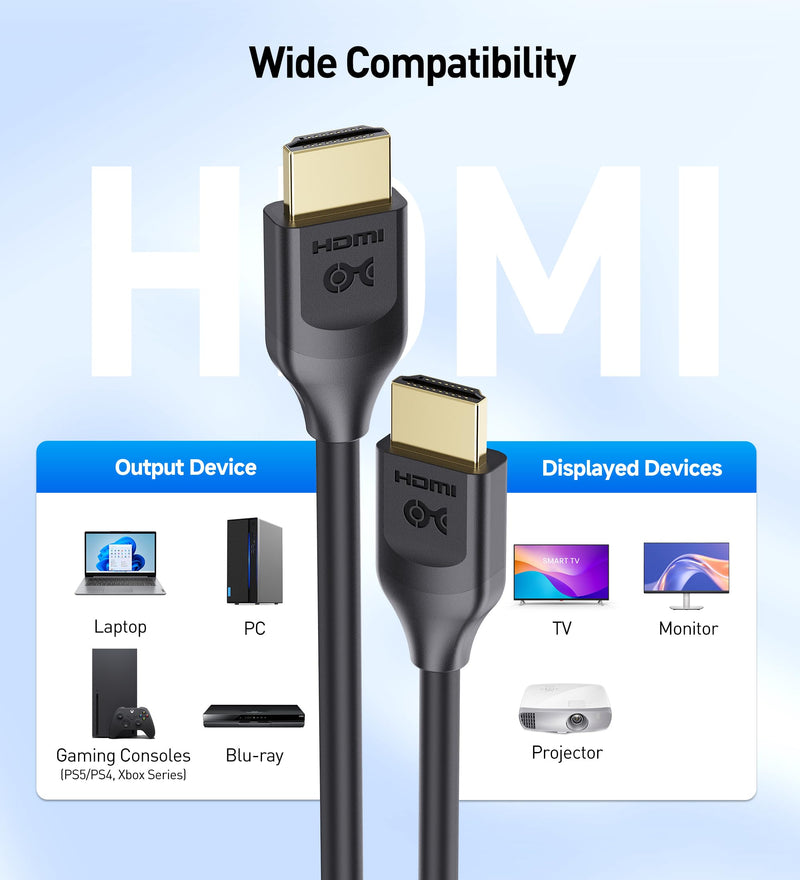 Cable Matters [Ultra High Speed HDMI Certified] 48Gbps Long 8K HDMI Cable 25 ft / 7.6m with 8K@60Hz, 4K@240Hz and HDR Support for PS5, Xbox Series X/S, RTX3080/3090, RX 6800/6900, Apple TV, and More 1-Pack