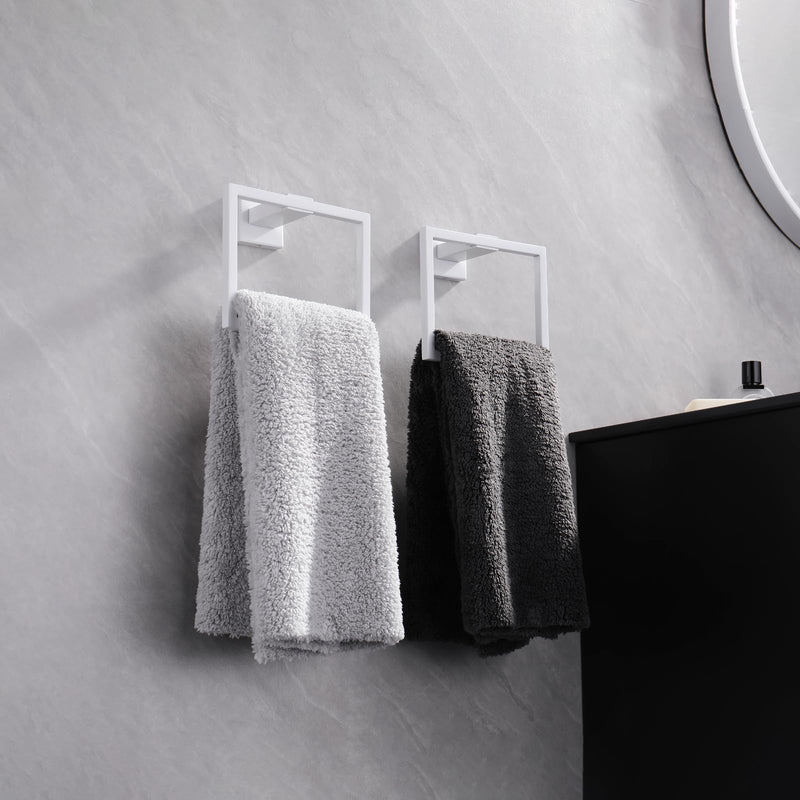 GERZWY Bathroom Towel Ring Stainless Steel Hand Towel Holder for Bath Kitchen Wall Mounted, White