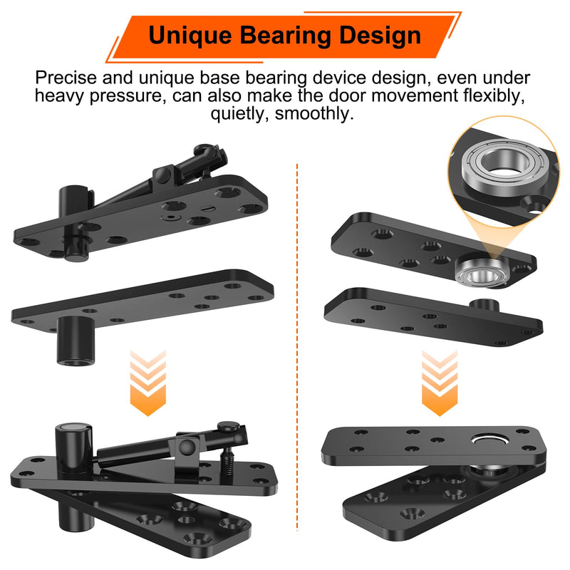 Hidden Door Hinge, 570LBS Load-Bearing Thickened Solid Alloy Steel, 360° Rotation Heavy Duty Pivot Hinge, Swinging Conceal Hinges for Secret Doors, Bookcase, Murphy & Shelf Doors 1 Set