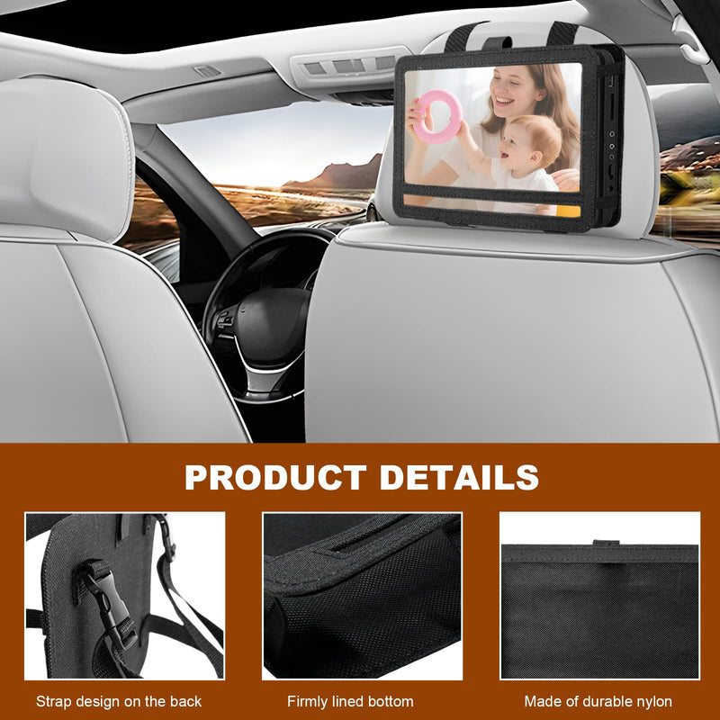 DVD Player Headrest Mount Holder, Portable Auto Backseat Mount for 9" to 10" DVD Players, Anti-Slip Video Player Headrest Holder for Most Cars SUVs MPVs, Car Accessories