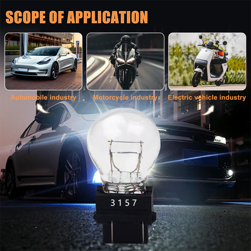 3157 3457 Bulbs (12V 27/7W, 3000K Amber) - Pack of 2 - Replacement Tail Light, Brake Light, Turn Signal Bulbs for Jeep Grand Cherokee, Wrangler, Commander, Compass, Journey, Dodge Primus, Edge 2 Pack