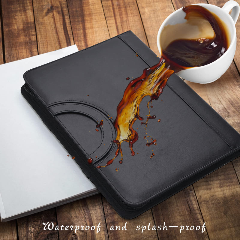Padfolio Portfolio Binder – Vegan Leather Business Portfolio Organizer with Calculator – Zippered Portfolio Padfolio for Women & Men