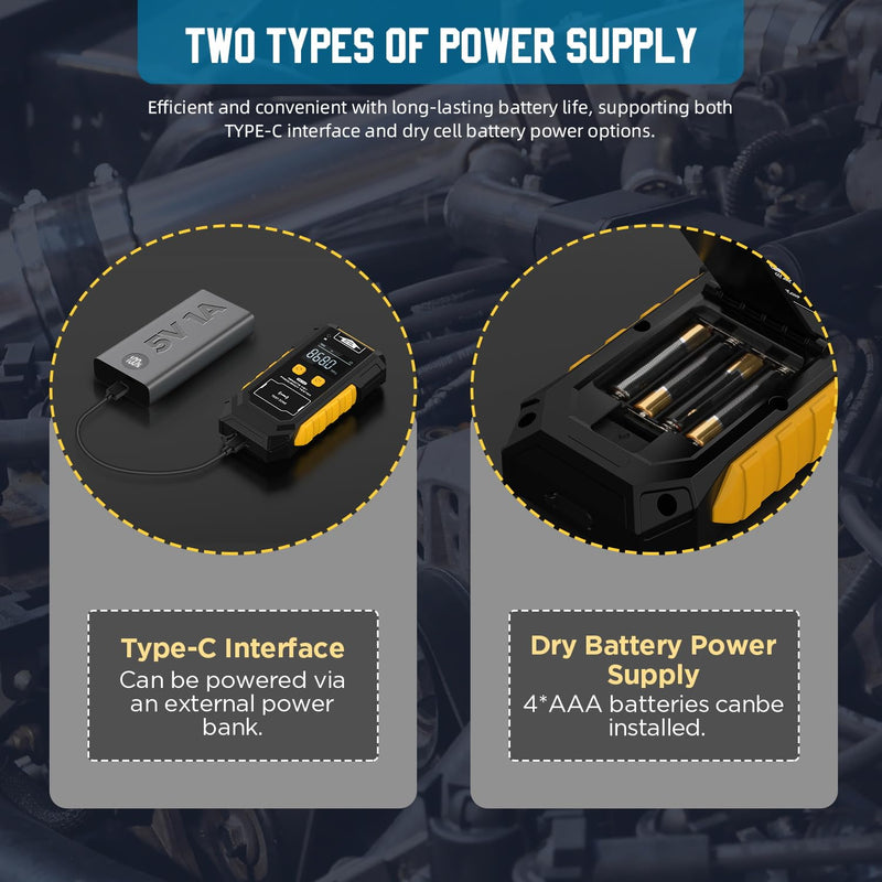 3-in-1 Universal Remote Key Tester with HD Display - Infrared Signal Testing, Key Frequency Detection & Button Battery Voltage Check, 315/433/868/902MHz, 2 Power Supply Methods with Bracket