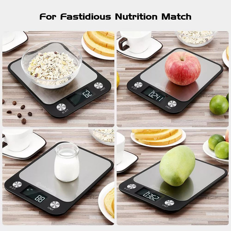Digital Kitchen Scale, Food Scale for Bakers, Candle and Soap Making | Baking Scale for Precise Weight Measuring | Stainless Steel Large Platform Weighs up to 15kg