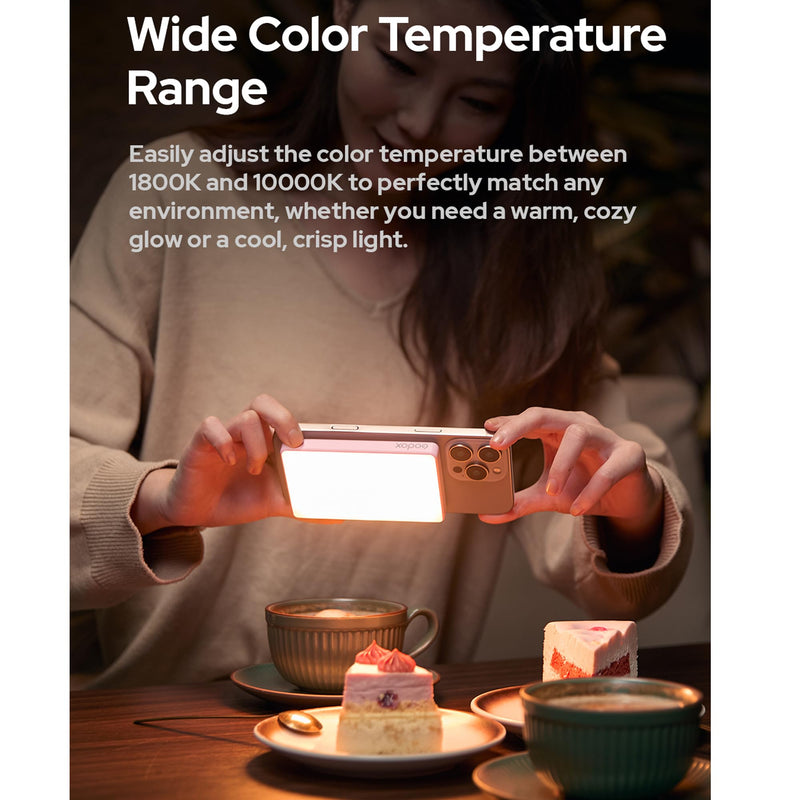 GODOX MA5R RGB LED Phone Light,Magnetic Charging Full-Color Mini On Camera Video Lights,Selfie Lighting for Photography/TikTok/Vlog/Video Red