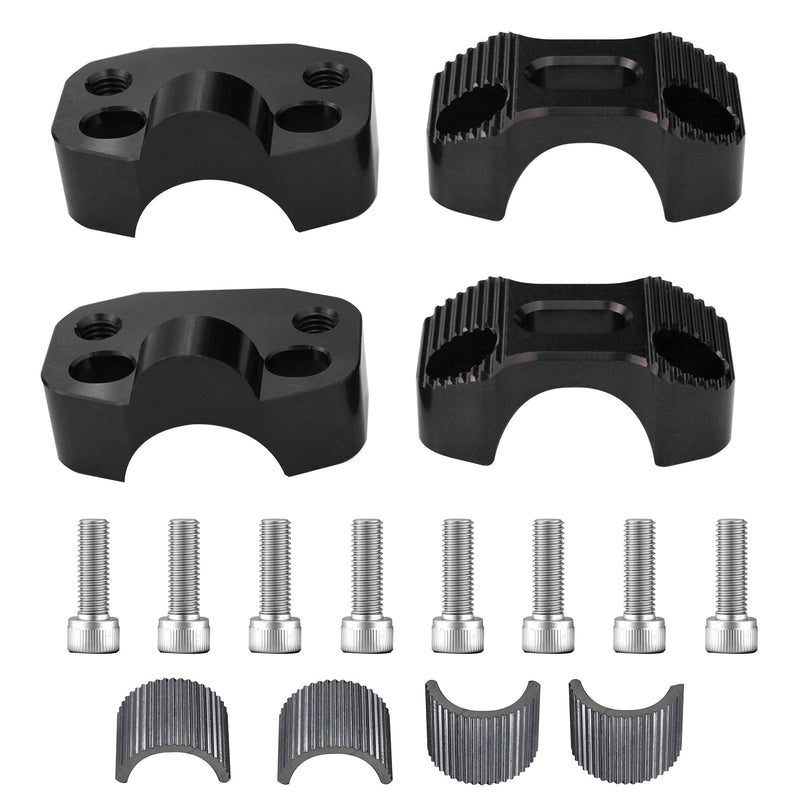 Universal Motorcycle 7/8" 1 1/8" 22MM 28MM CNC Aluminum Handlebar Handle Risers Adjustable Fat Bar Adapter Mount Clamps Universal For EXC KLX KXF YZF CRF XR SX SXF XCW WR YZ Dirt Pit Bike (Black) Black