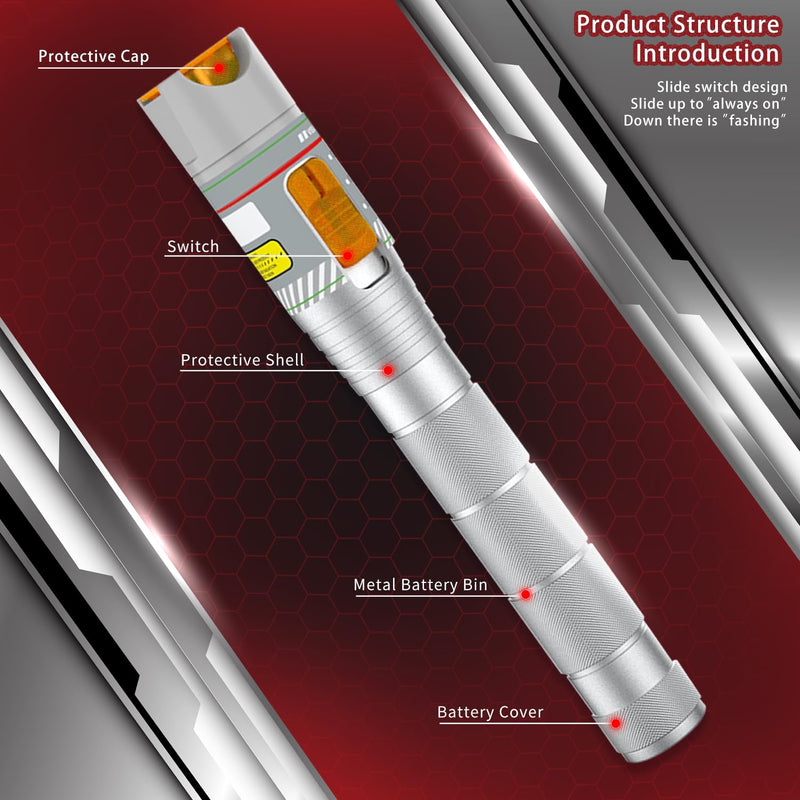 Fiber Visual Fault Locator with FC/LC Adapter Kit, VFL Include Single Mode 9/125um FC Male to LC Female Connector, Red Light Pen for CATV Telecommunications Engineering Maintenance Sliver VFL-50 Pro 1