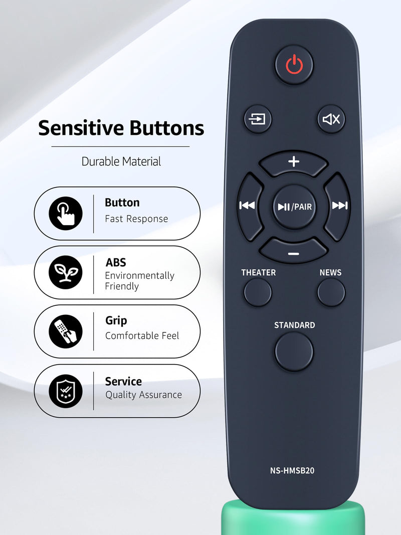 NS-HMSB20 Replacement Soundbar Remote Control Compatible for Insignia 2.1 Channel Mini Soundbar NS-HMSB20 NSHMSB20