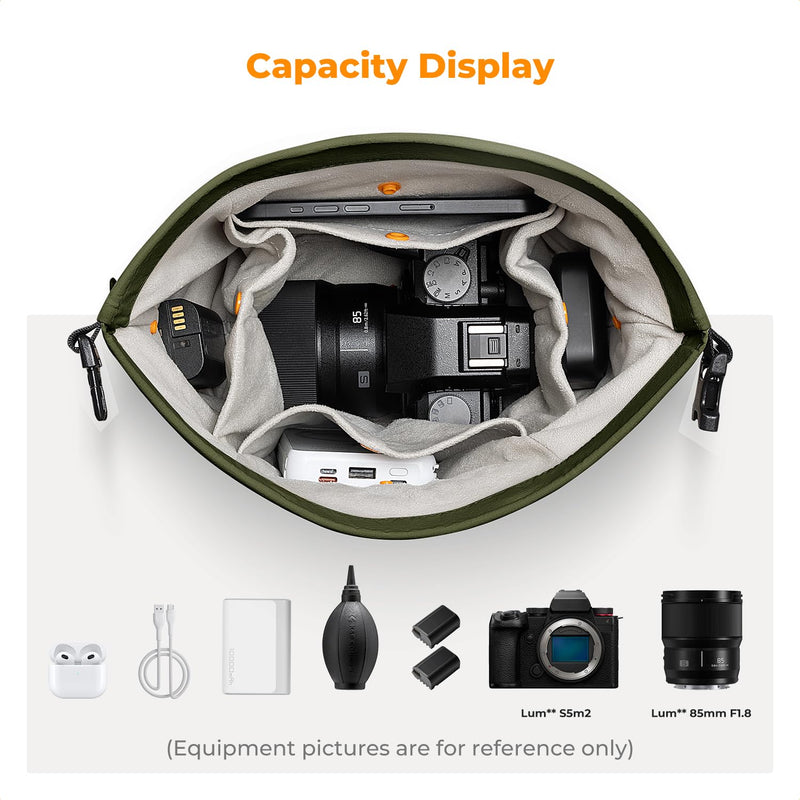 K&F CONCEPT Camera Sling Bag Small Camera Compact Case | Cute Soft Camera Pouch, Handbag, for Urban Street Photography, BS05 03-Green