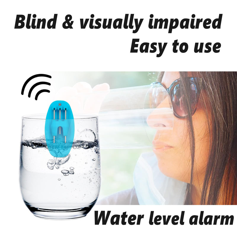 Liquid Level Indicator with Loud Audible Alarm to Signal Cup Mug Full for Blind or Visually Impaired,Cup & Mug Pouring Level Detector Beeper for Hot or Cold Drinks BLUE