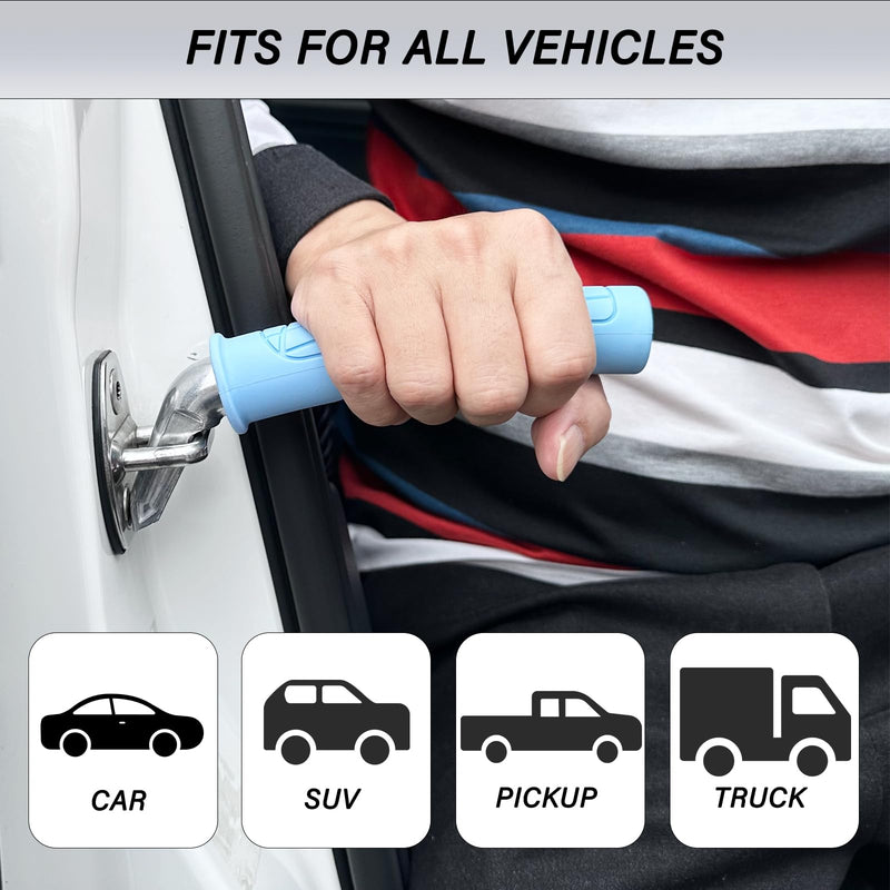 2 Pack Car Door Handle for Elderly Car Handle Assist Portable Vehicle Support Handle for Easy Sit to Stand Assistance Auto Cane for Seniors and Handicapped Supports Up to 450 Pounds Blue