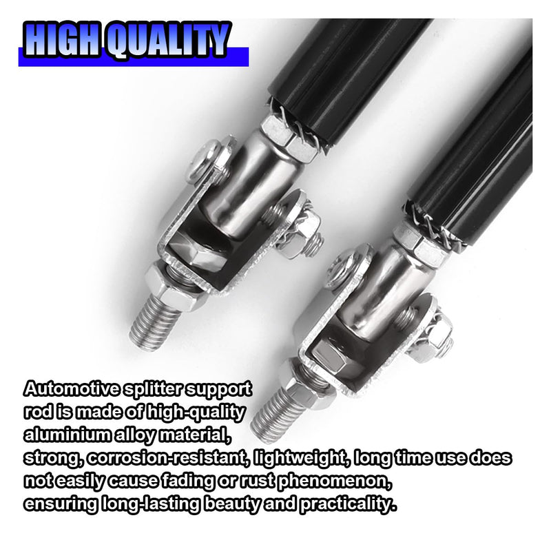 2PCS Adjustable 8"-11" Splitter Strut Rods, Car Front Bumper Lip Splitter Diffuser Support Tie Bars, Universal Automotive Bumper Carrier Support Rod Compatible with Most Vehicles (Black) Black