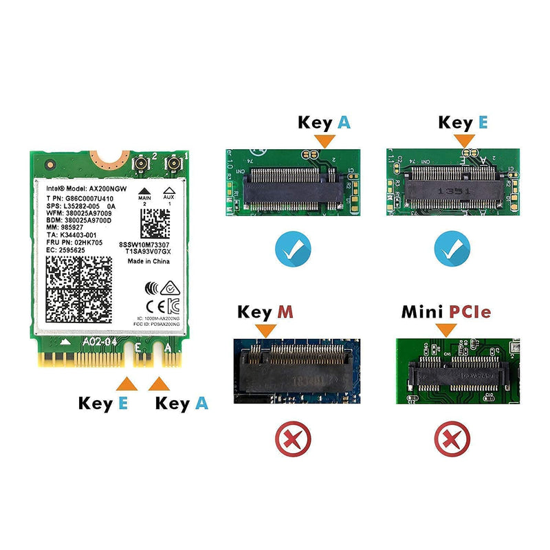 WiFi 6E Intel AX210 and WiFi 6 Intel AX200 for Upgrading Laptop to WiFi 6 Speed 2400Mbps + 574Mbps