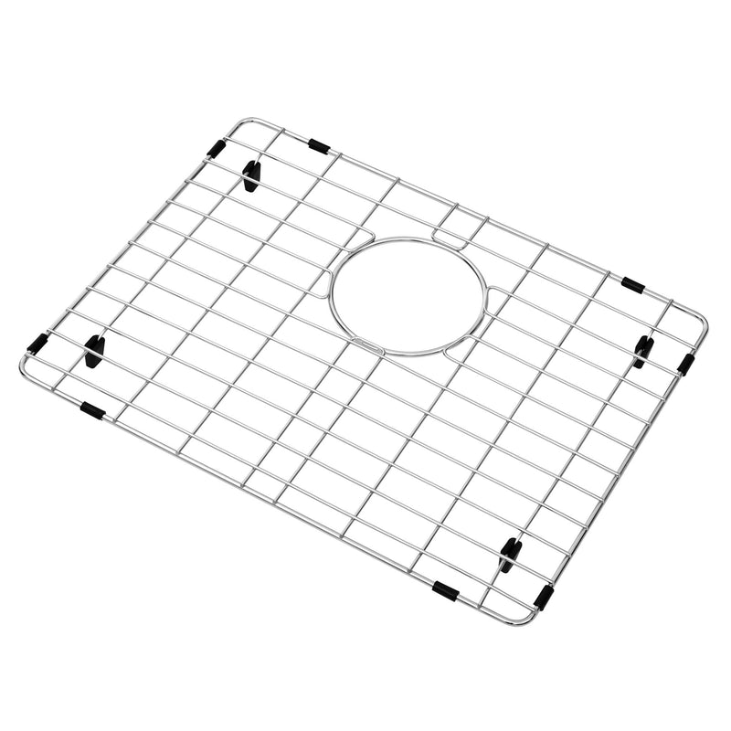 Kitchen Sink Grid and Sink Protectors, Stainless Steel Sink Grids for Bottom of Kitchen Sinks, 17 3/4" x 13 11/16" with Rear Drain for Single Sink Bowl, Sink bottom grid 17 3/4" x 13 11/16"
