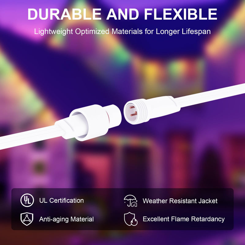 16FT Extension Cable Kit for Govee Permanent Outdoor Lights, Extension Cord Compatible with Govee H705A H705B H705C H706A H706B H706C H705D H705E H705F 16FT Extension Cord Kit