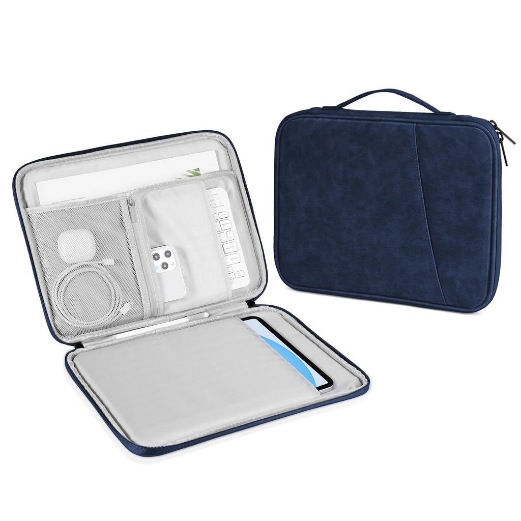 DTTO 9-11 Inch Tablet Sleeve Bag for New 11-in iPad Air M2/iPad Pro M4, 10.9" iPad 10th Gen & iPad Air 5/4th, 10.2" iPad 9/8/7th, 11" Galaxy Tab A9+, Waterproof Travel iPad Case Bag, Navy Blue