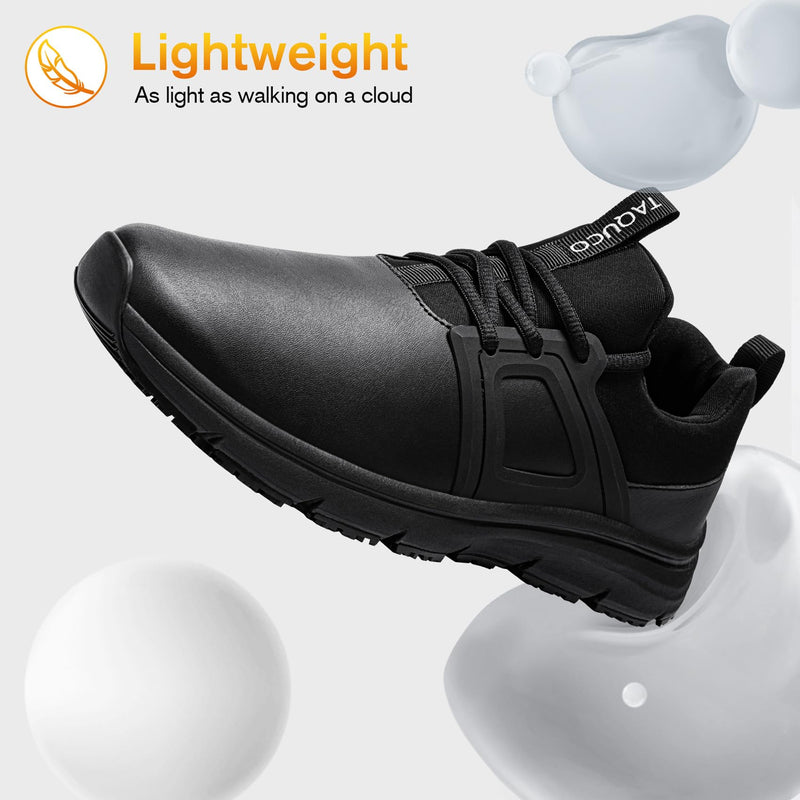 Non Slip Work Shoes for Mens Slip On Sneakers Waterproof Chef Kitchen Shoe Comfortable Slip Resistant Restaurant Footwear Hombre Zapatos de Trabajo, Black 10 Classic Black