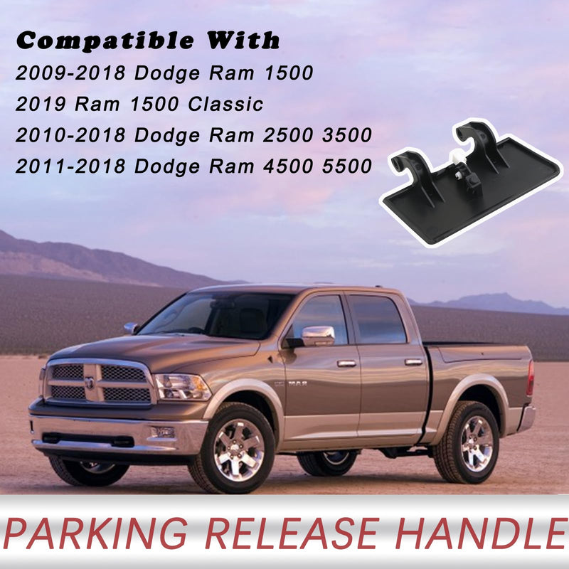 TQPONLY 74401 Parking Brake Release Handle (Black) Compatible with Dodge Ram 1500 2500 3500 4500 5500 Truck Black