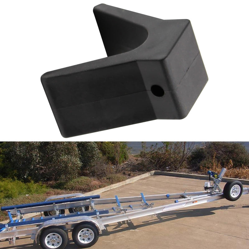 SYOWADA 4” V-Span Boat Trailer Rubber Stop Bow Stop wtih 2" Width | 2 * 4 * 1/2 Inch Block Trailer Rubber Bow Stop Non Marking Polyurethane Mounting Hole Y-Stop