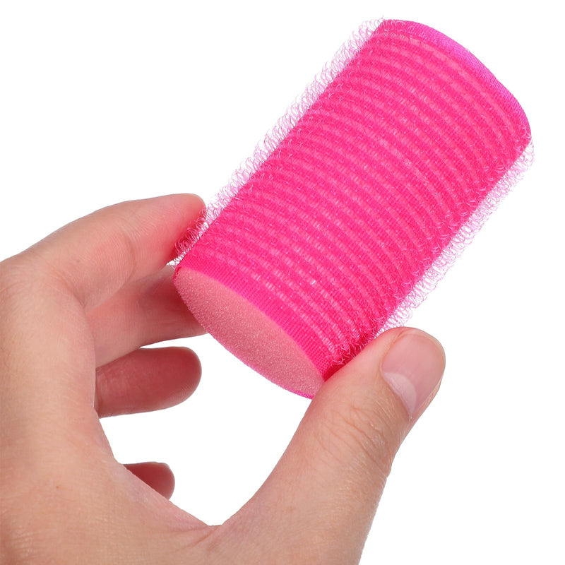 KICHOUSE 8pcs Rose Red Sponge Hair Rollers Self-adhesive Curlers Small Soft Hair Styling Tools Sleeping and Daily Use