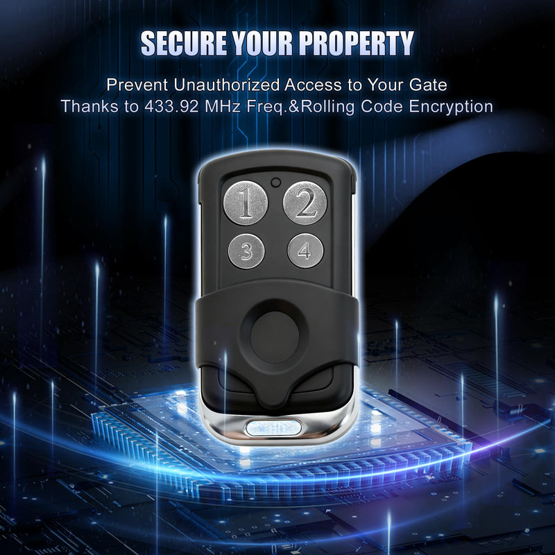 Gate Opener Remote Control Transmitter Only Works for GYXEL & JUJIANG Automatic Gate Opener Hardware Control Remote, Replacement for JUJIANG Electric Opener Keychain Remote, Not working with ZUMI CO-Z