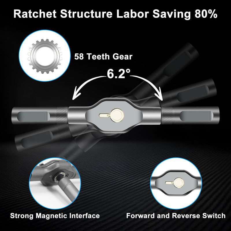 24 in 1 Magnetic Screwdriver Set, Ratchet Mini Screwdriver Set with Multi Bits, Portable Screwdriver Sets Detachable T Handle with Storage Case Repair Tool Kit for Furniture Computer Bicycle or DIY 24 In 1