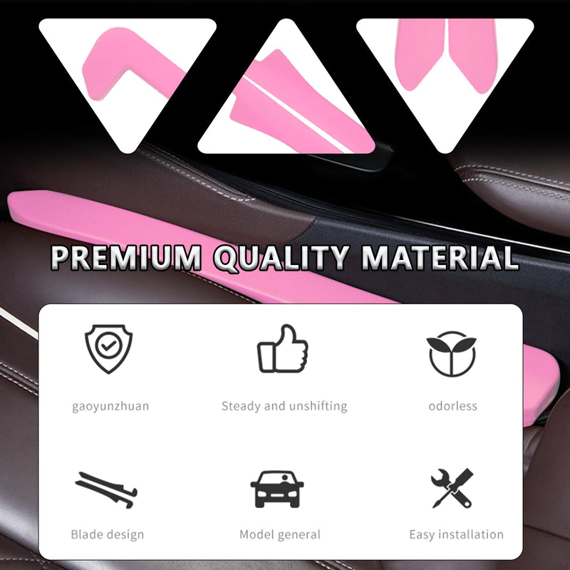 Junecarp Car Seat Gap Filler 2 Pack,Car Gap Filler Organizer to Impede Items from Dropping,Essential Interior Car Accessories Seat Gap Plug (Pink) Pink/2pcs