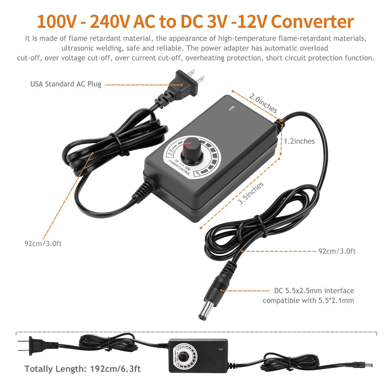 80mm x 25mm Computer Fan with AC Plug 110V - 240V with Speed Controller for Receiver Xbox DVR PlayStation Component Cooling