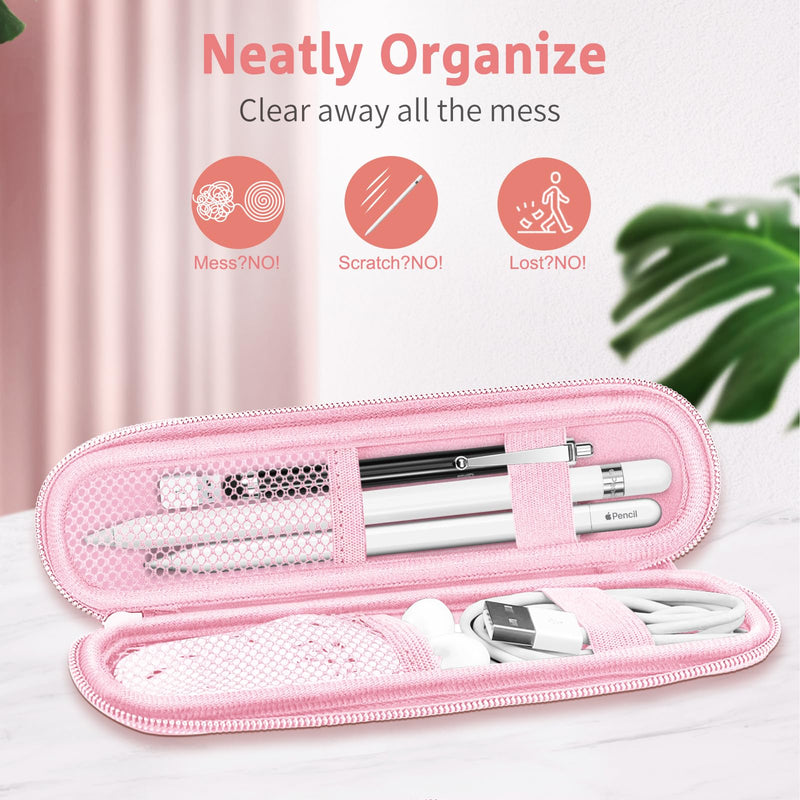 Fintie Pencil Holder Case for Apple Pencil Pro, Apple Pencil (USB-C) & Apple Pencil (1st / 2nd Gen), Soft Neoprene Zipper Carrying Bag Sleeve Pouch for Samsung Stylus, Surface Pen, dreamy marble