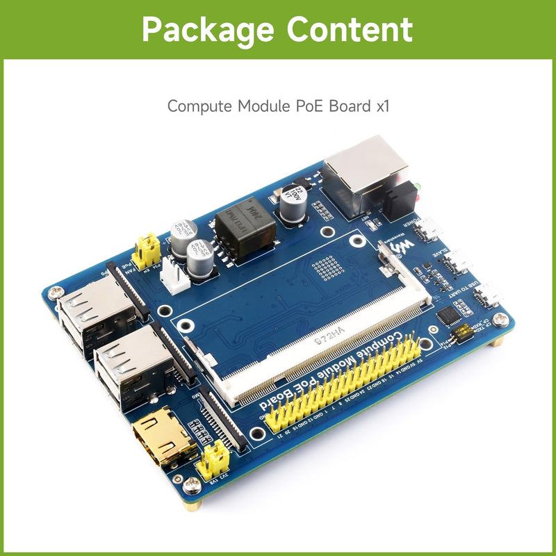 Waveshare Power Over Ethernet PoE Board for Raspberry Pi Compute Module CM3/ CM3L/ CM3+/ CM3+L