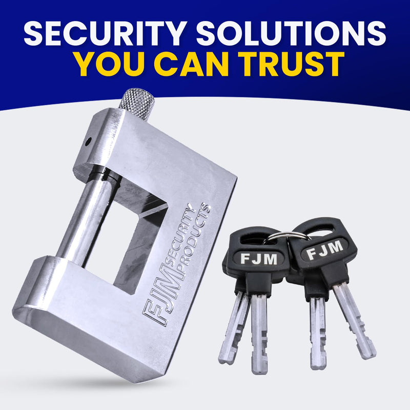 FJM Security SPSA80-KD 3-1/8" Triple Chrome Plated D-Shaped Security Padlock, Keyed Different