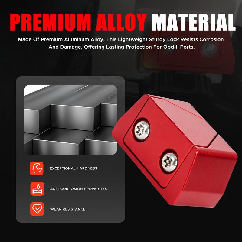 OBD II Port Lock Aluminum Alloy Anti-Theft OBD Port Locking Tool Security Lock with Key for Standard OBD-II Vehicles