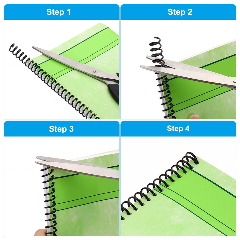 PATIKIL 16mm(5/8") Plastic Spiral Binding Coils, 25 Pcs Binding Spirals 140 Sheet Capacity 4:1 Pitch Binding Spirals for Binding Paper Sheets, Black 16mm(5/8")