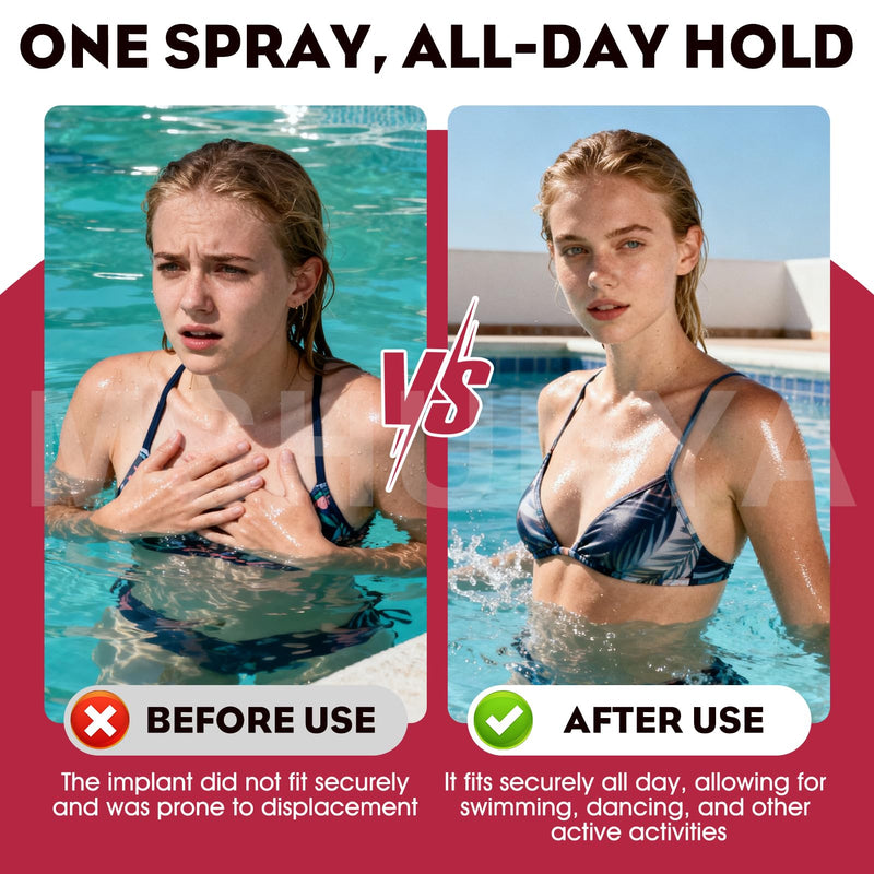 Breast Form Adhesive, Medical Adhesive Spray, Adhesive Spray for Skin, Strong Adhesion, Waterproof and Durable, Suitable for Breast Forms, Transgender People and Cross-Dressers, 3.5 Oz