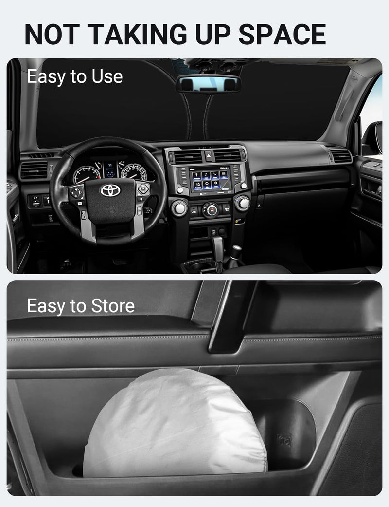 Proadsy 2024 Upgrade Windshield Sun Shade Custom Fit 4Runner 2010-2024 4-Runner 5th Gen SUV, SR5 Trail Limited Foldable Front Sunshade Protector Blocks UV Rays Keep Car Cooler Toyota 4Runner 2010-2024
