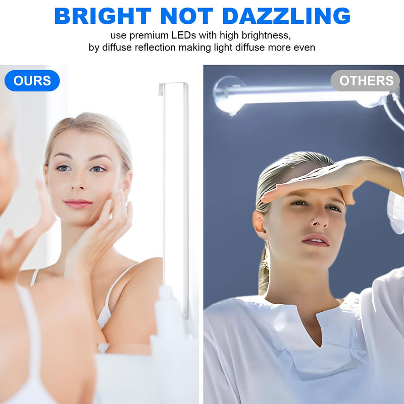 MY BEAUTY LIGHT Angle Adjustable LED Vanity Lights for Mirror, Bright Dimmable and Color Temperature Changeable LED Makeup Lights, Stick-on 24V Plug-in Bathroom Vanity Light Fixture 16.0 Watts