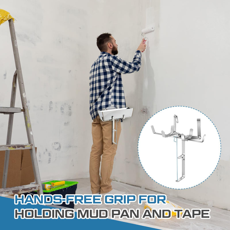 Blulu 2 Pack Drywall Mud Pan Holder and Spool Tape Holder Drywall Tools for Wall Finishing, Hold 12 Inch Mud Pan and 500 ft Tape